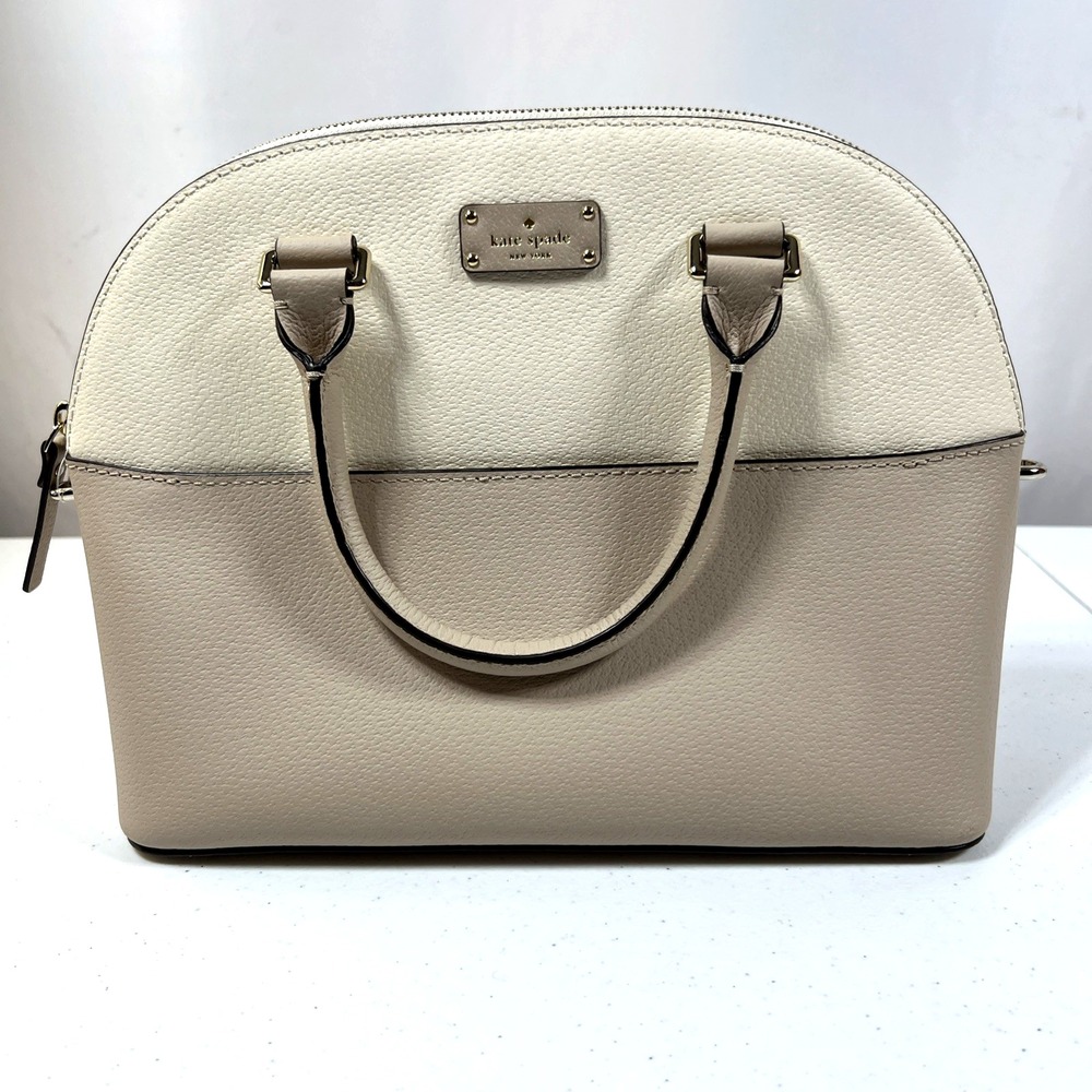 NWOT Kate Spade Carli Grove Street Satchel/Crossbody Beige Color Block Gold HW